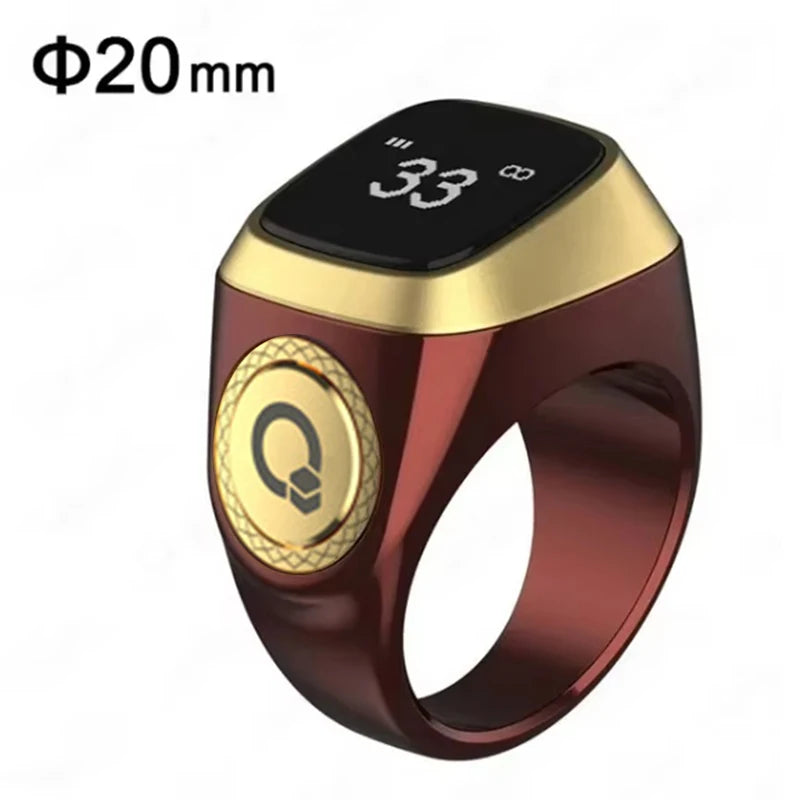 Smart Digital Tasbih Counter Ring with Prayer Reminders